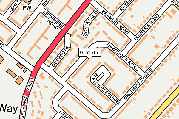 GL51 7LY map - OS OpenMap – Local (Ordnance Survey)