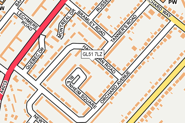 GL51 7LZ map - OS OpenMap – Local (Ordnance Survey)