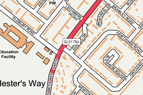 GL51 7NJ map - OS OpenMap – Local (Ordnance Survey)