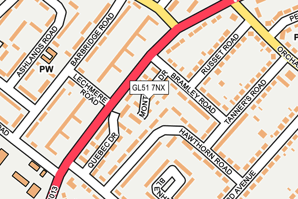 GL51 7NX map - OS OpenMap – Local (Ordnance Survey)