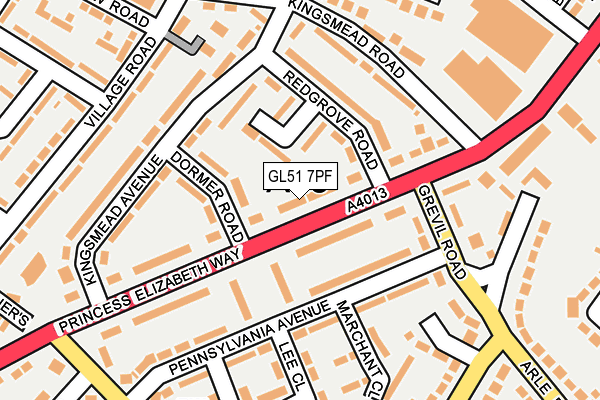 GL51 7PF map - OS OpenMap – Local (Ordnance Survey)