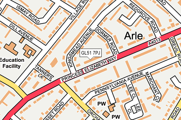 GL51 7PJ map - OS OpenMap – Local (Ordnance Survey)