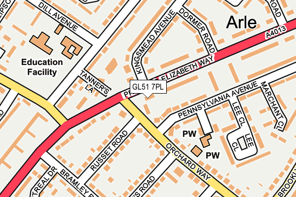 GL51 7PL map - OS OpenMap – Local (Ordnance Survey)