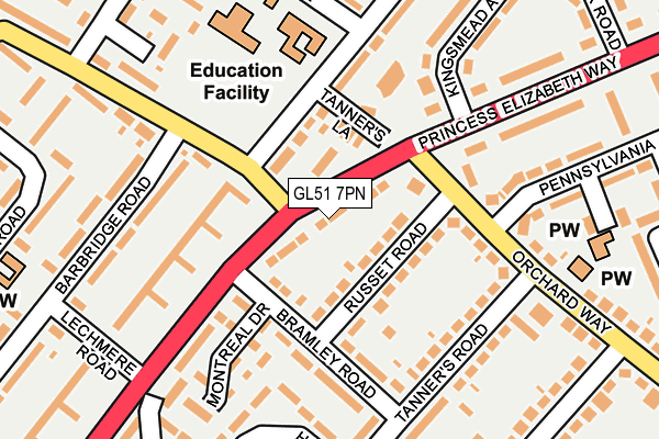 GL51 7PN map - OS OpenMap – Local (Ordnance Survey)