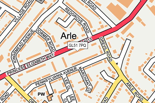 GL51 7PQ map - OS OpenMap – Local (Ordnance Survey)