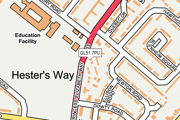 GL51 7PU map - OS OpenMap – Local (Ordnance Survey)