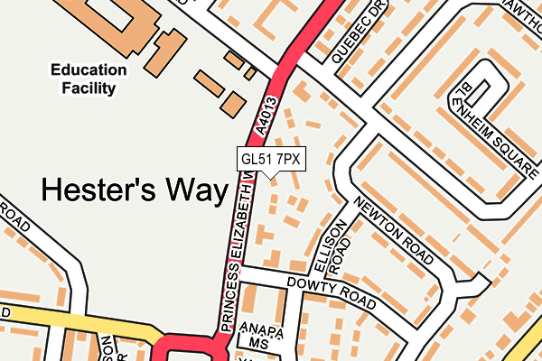 GL51 7PX map - OS OpenMap – Local (Ordnance Survey)