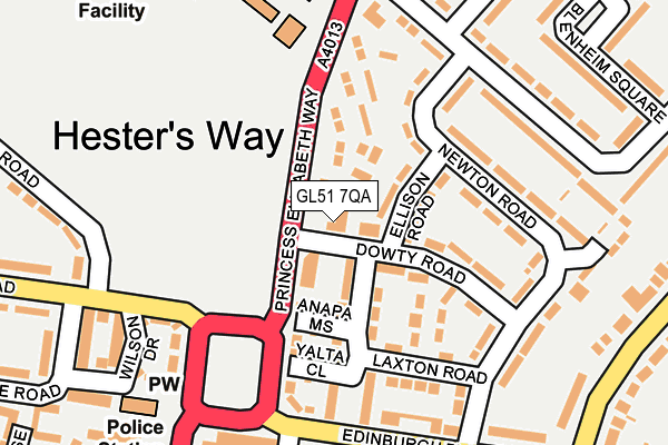 GL51 7QA map - OS OpenMap – Local (Ordnance Survey)