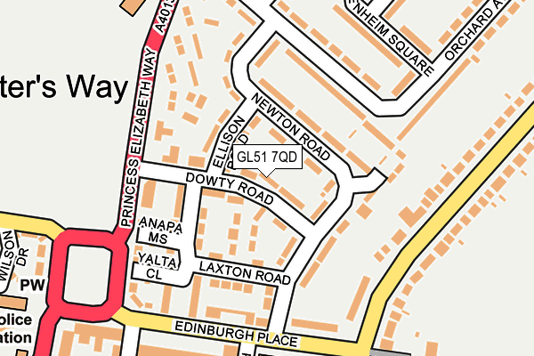 GL51 7QD map - OS OpenMap – Local (Ordnance Survey)