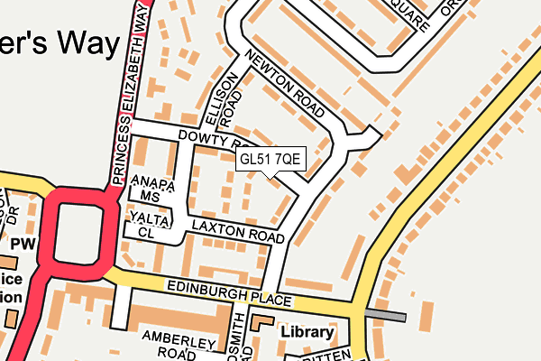 GL51 7QE map - OS OpenMap – Local (Ordnance Survey)