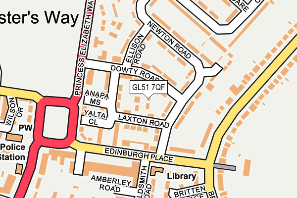 GL51 7QF map - OS OpenMap – Local (Ordnance Survey)