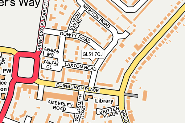 GL51 7QJ map - OS OpenMap – Local (Ordnance Survey)