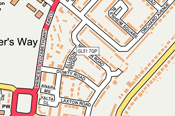 GL51 7QP map - OS OpenMap – Local (Ordnance Survey)