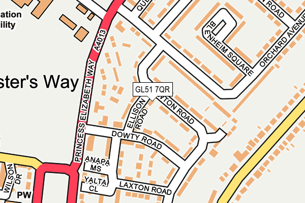 GL51 7QR map - OS OpenMap – Local (Ordnance Survey)