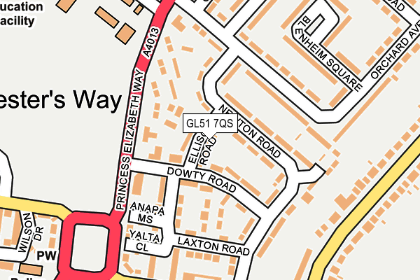 GL51 7QS map - OS OpenMap – Local (Ordnance Survey)