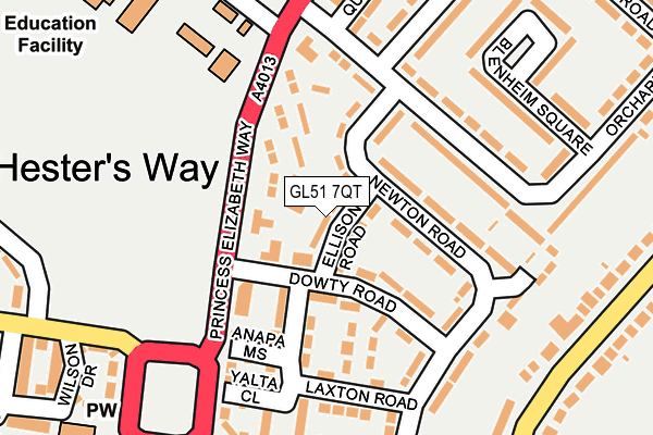 GL51 7QT map - OS OpenMap – Local (Ordnance Survey)