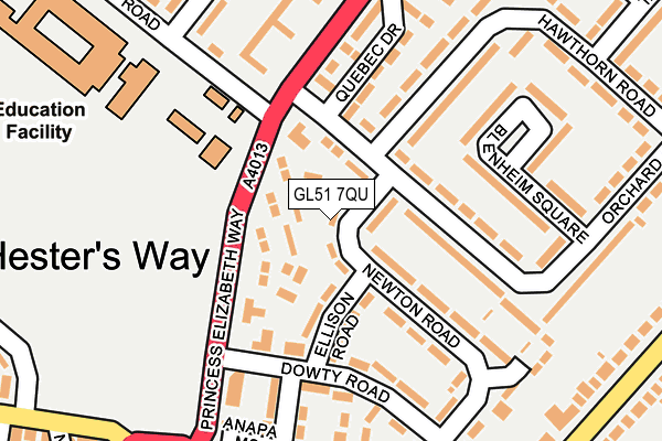 GL51 7QU map - OS OpenMap – Local (Ordnance Survey)