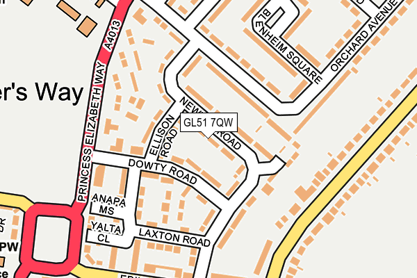 GL51 7QW map - OS OpenMap – Local (Ordnance Survey)