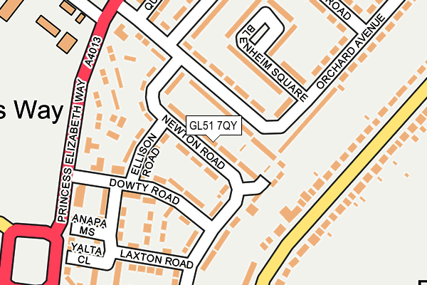 GL51 7QY map - OS OpenMap – Local (Ordnance Survey)