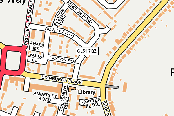 GL51 7QZ map - OS OpenMap – Local (Ordnance Survey)