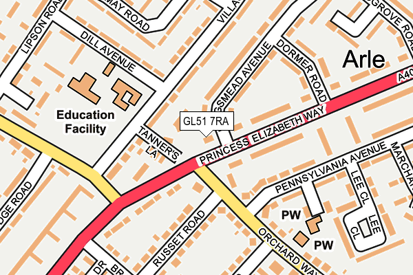 GL51 7RA map - OS OpenMap – Local (Ordnance Survey)