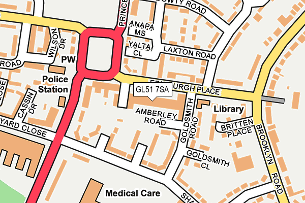 GL51 7SA map - OS OpenMap – Local (Ordnance Survey)