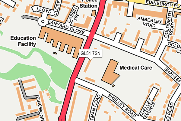 GL51 7SN map - OS OpenMap – Local (Ordnance Survey)