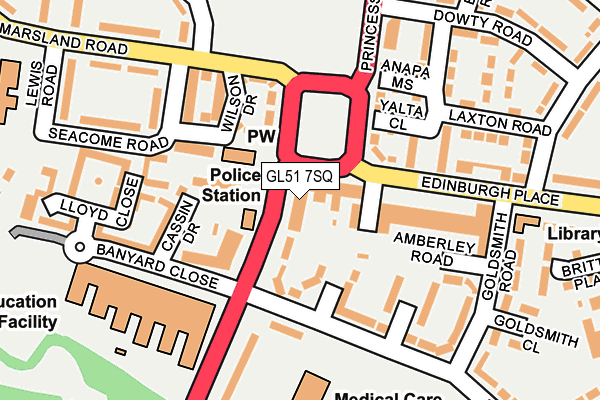 GL51 7SQ map - OS OpenMap – Local (Ordnance Survey)