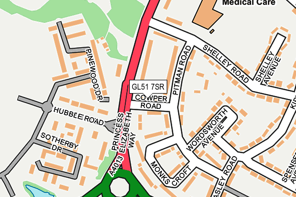GL51 7SR map - OS OpenMap – Local (Ordnance Survey)
