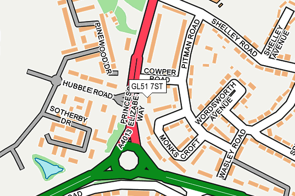 GL51 7ST map - OS OpenMap – Local (Ordnance Survey)