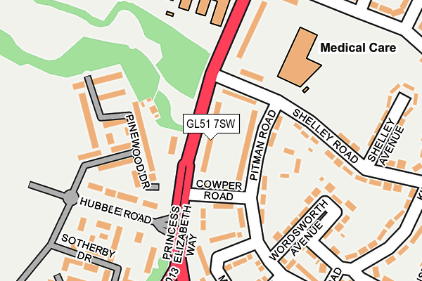 GL51 7SW map - OS OpenMap – Local (Ordnance Survey)