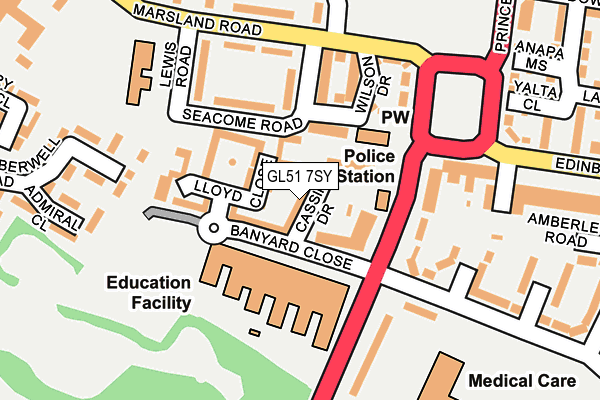 GL51 7SY map - OS OpenMap – Local (Ordnance Survey)