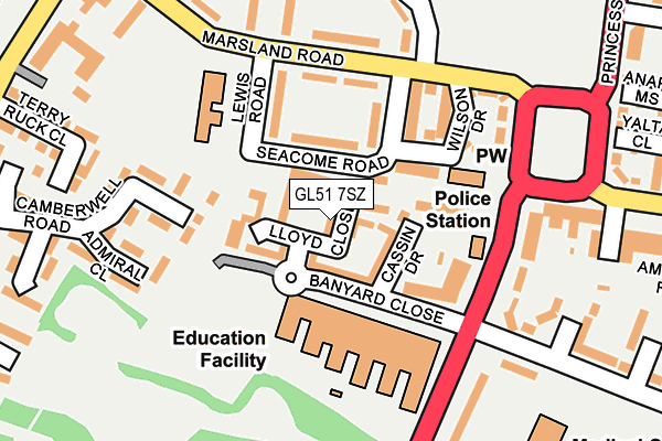 GL51 7SZ map - OS OpenMap – Local (Ordnance Survey)