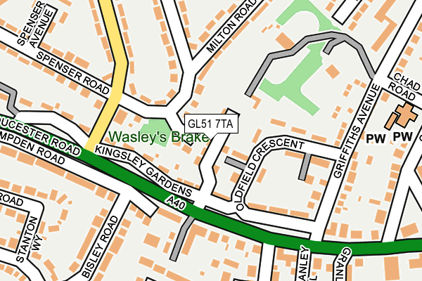 GL51 7TA map - OS OpenMap – Local (Ordnance Survey)