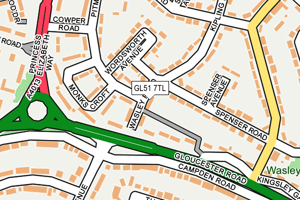 GL51 7TL map - OS OpenMap – Local (Ordnance Survey)