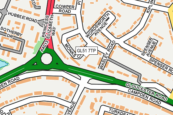 GL51 7TP map - OS OpenMap – Local (Ordnance Survey)