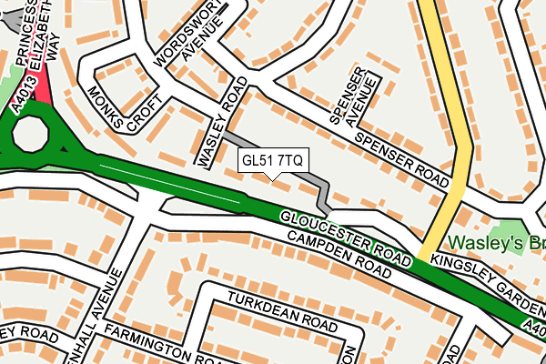 GL51 7TQ map - OS OpenMap – Local (Ordnance Survey)