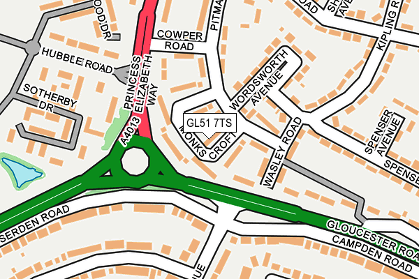 GL51 7TS map - OS OpenMap – Local (Ordnance Survey)