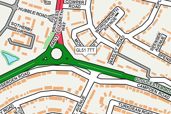 GL51 7TT map - OS OpenMap – Local (Ordnance Survey)