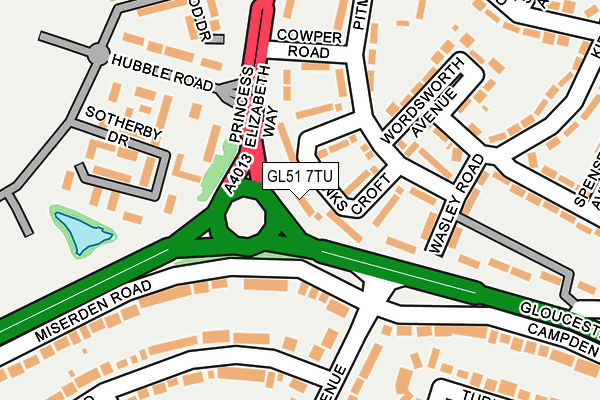 GL51 7TU map - OS OpenMap – Local (Ordnance Survey)