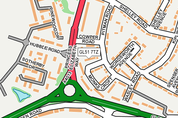 GL51 7TZ map - OS OpenMap – Local (Ordnance Survey)