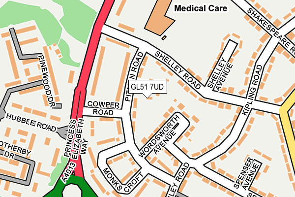 GL51 7UD map - OS OpenMap – Local (Ordnance Survey)