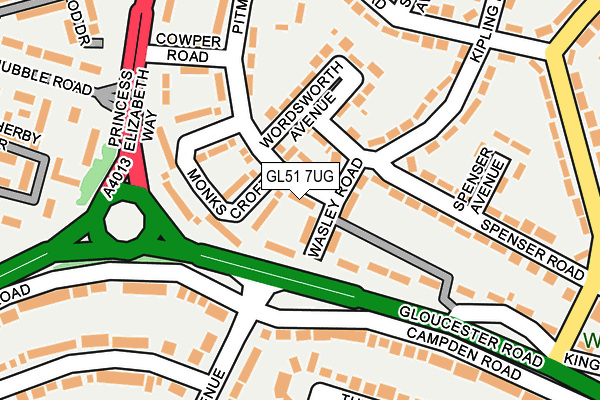 GL51 7UG map - OS OpenMap – Local (Ordnance Survey)