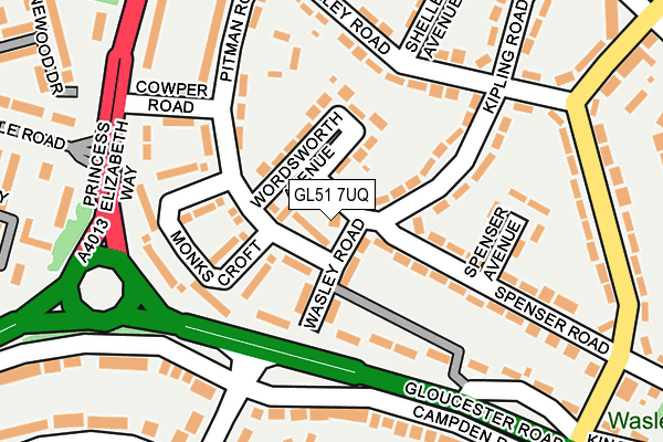 GL51 7UQ map - OS OpenMap – Local (Ordnance Survey)