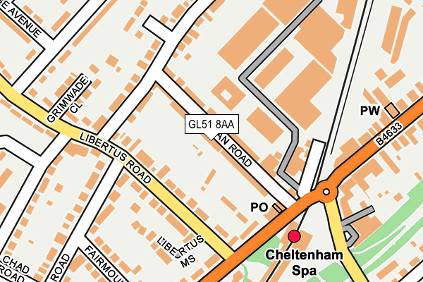 GL51 8AA map - OS OpenMap – Local (Ordnance Survey)