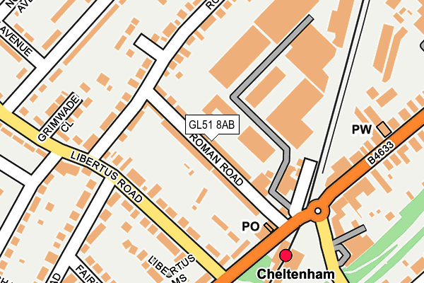 GL51 8AB map - OS OpenMap – Local (Ordnance Survey)