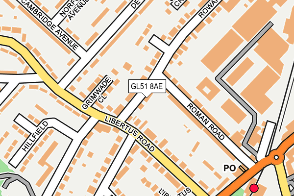 GL51 8AE map - OS OpenMap – Local (Ordnance Survey)