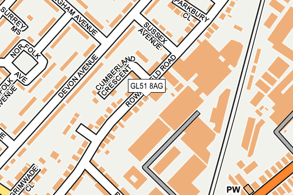 GL51 8AG map - OS OpenMap – Local (Ordnance Survey)