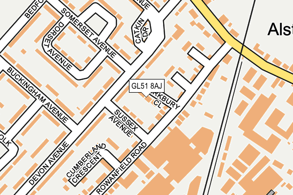 GL51 8AJ map - OS OpenMap – Local (Ordnance Survey)