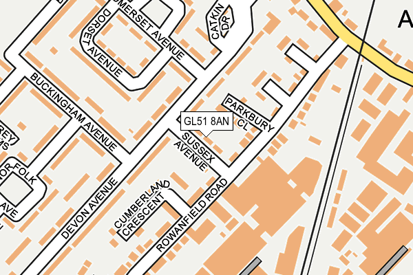 GL51 8AN map - OS OpenMap – Local (Ordnance Survey)